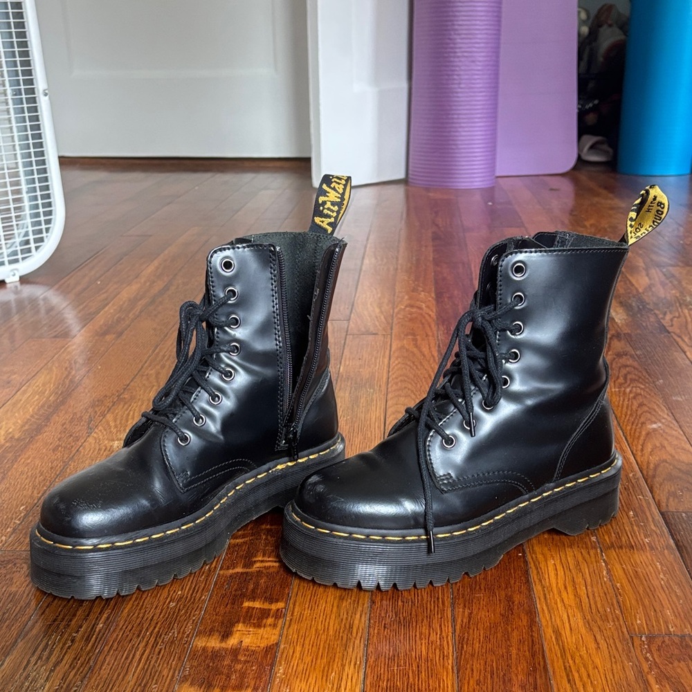 Dr. Martens Black Leather Combat Boots